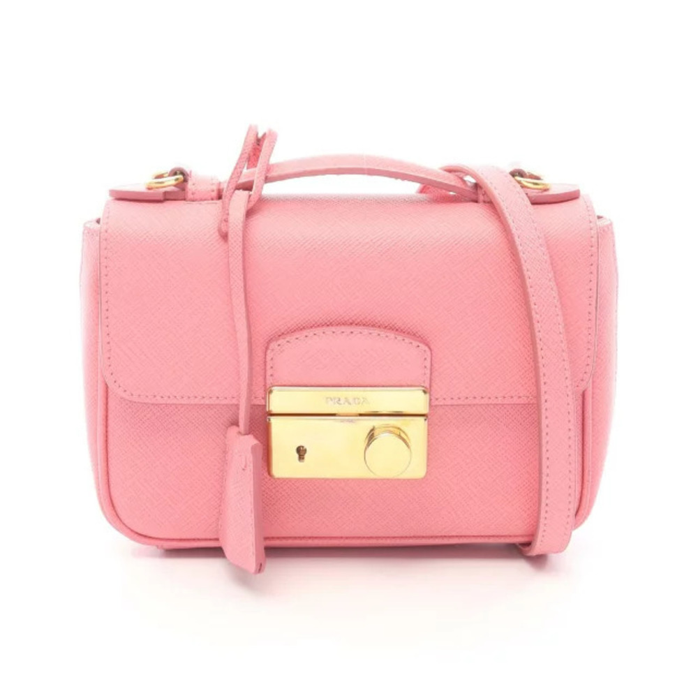 Prada Handbag Bag Saffiano Leather Pink